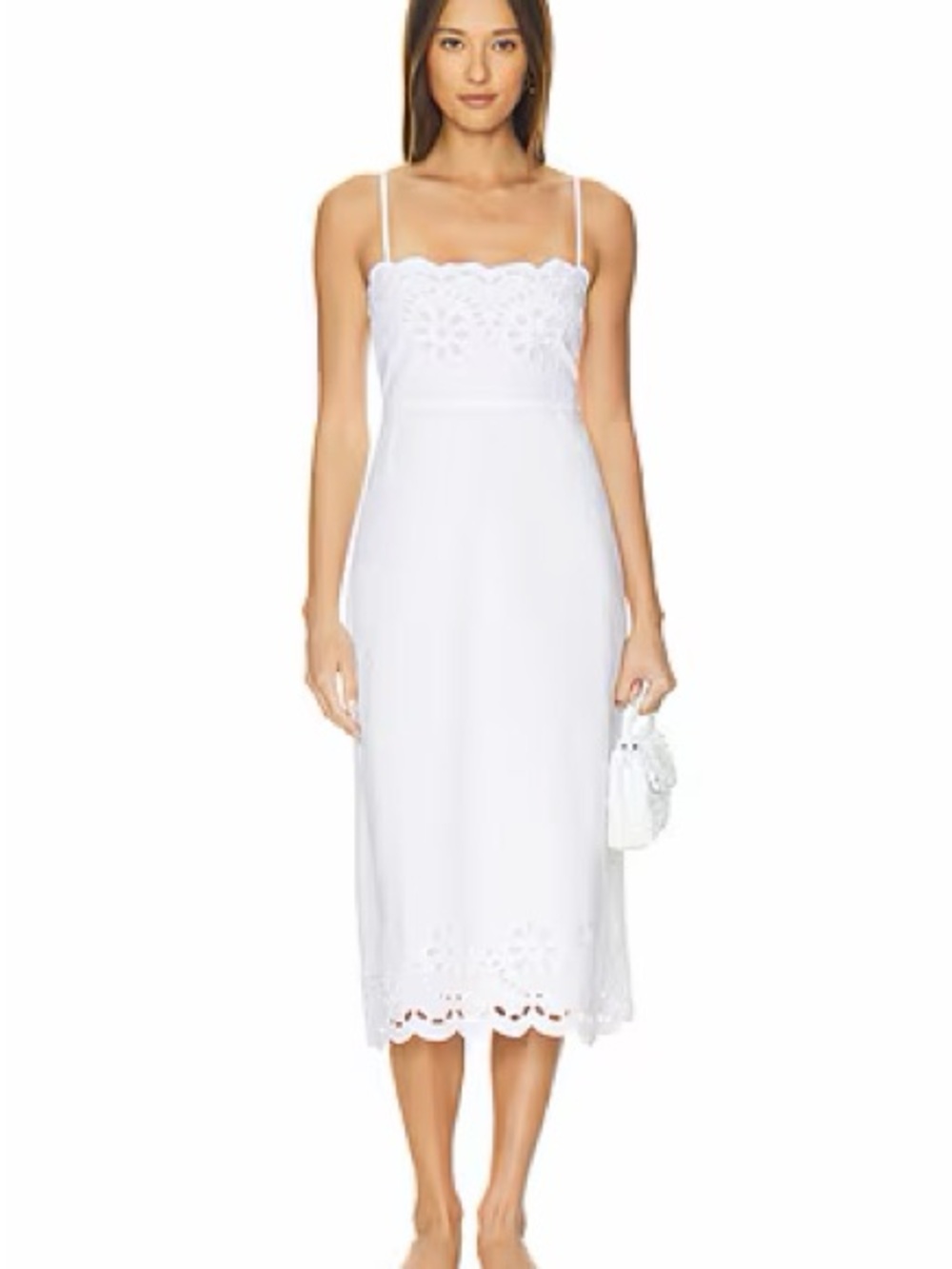 Tularosa Lee White Eyelet Midi Dress size medium
